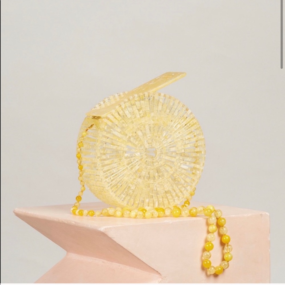 Cult Gaia yellow round purse